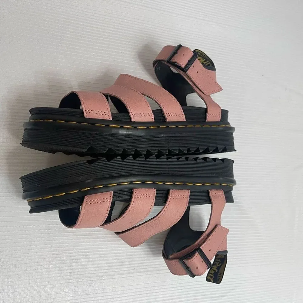 Dr. Martens Blaire Leather Platform Women’s Sandals Rose Pink Size 37 6 US